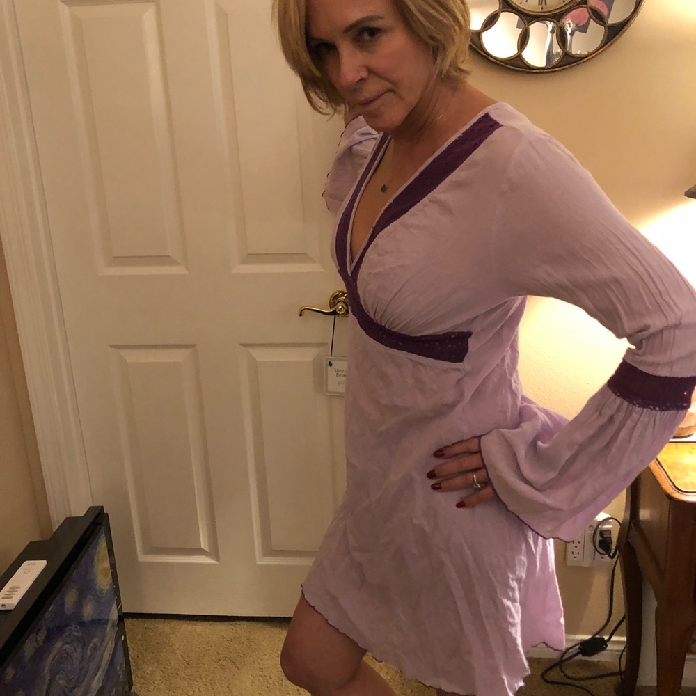 Purple Bell Sleeve Dress - Picture 4 of 4